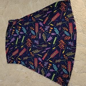 LuLaRoe Aline skirt navy blue red orange pink green yellow aqua floral 2XL EUC…